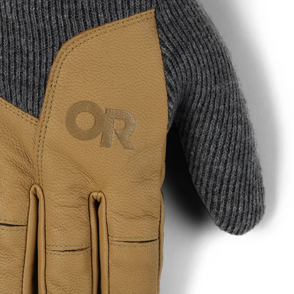 Outdoor Research Men's Flurry Leather Gloves-Accessories - Gloves - Men's-Outdoor Research-Charcoal-M-Appalachian Outfitters