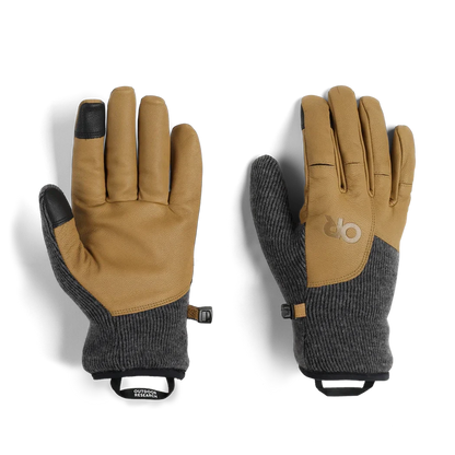 Outdoor Research Men's Flurry Leather Gloves-Accessories - Gloves - Men's-Outdoor Research-Charcoal-M-Appalachian Outfitters