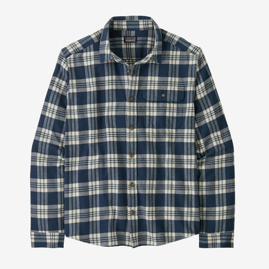 Patagonia Men's Long Sleeve Cotton in Conversion Light Weight Fjord Flannel Shirt-Men's - Clothing - Tops-Patagonia-Base Camp: New Navy-M-Appalachian Outfitters