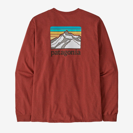 Patagonia Men's L/S Line Logo Ridge Responsiblili-Tee-Men's - Clothing - Tops-Patagonia-Burnished Red-M-Appalachian Outfitters