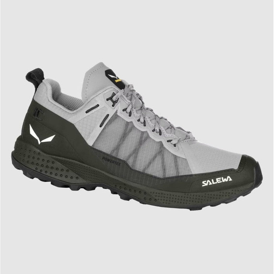 Salewa Men's Pedroc Powertex Shoe-Men's - Footwear - Shoes-Salewa-Alloy/DarkOlive-8-Appalachian Outfitters