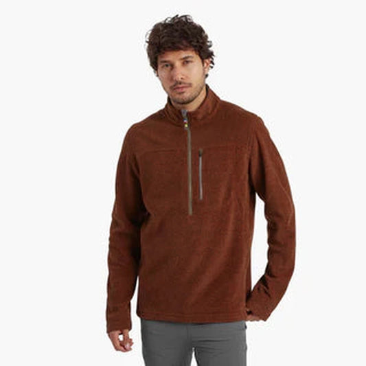 Sherpa Adventure Gear Men's Rolpa Eco Zip Tee-Men's - Clothing - Tops-Sherpa Adventure Gear-Dark Rust-M-Appalachian Outfitters