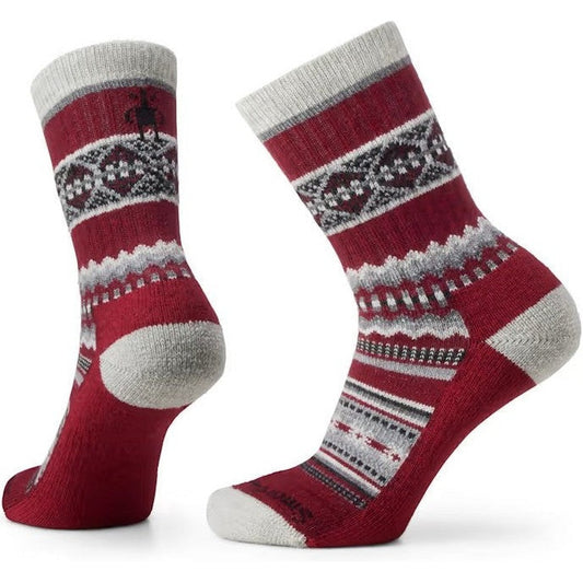 Smartwool Everyday Cozy Snowed In Sweater Crew Socks-Accessories - Socks - Unisex-Smartwool-Tibetan Red-S-Appalachian Outfitters