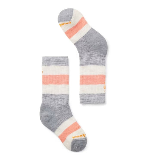 Smartwool Kids' Hike Full Cushion Striped Crew Socks-Accessories - Socks - Kids-Smartwool-Wild Salmon-S-Appalachian Outfitters