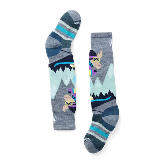 Smartwool Kid's Wintersport Full Cushion Mountain Mooses Pattern OTC Socks-Accessories - Socks - Kids-Smartwool-Appalachian Outfitters