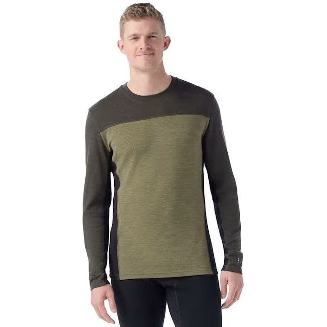 Smartwool Men's Classic Thermal Merino Layer Colorblock Crew-Men's - Clothing - Baselayer-Smartwool-Winter Moss-North Woods-M-Appalachian Outfitters