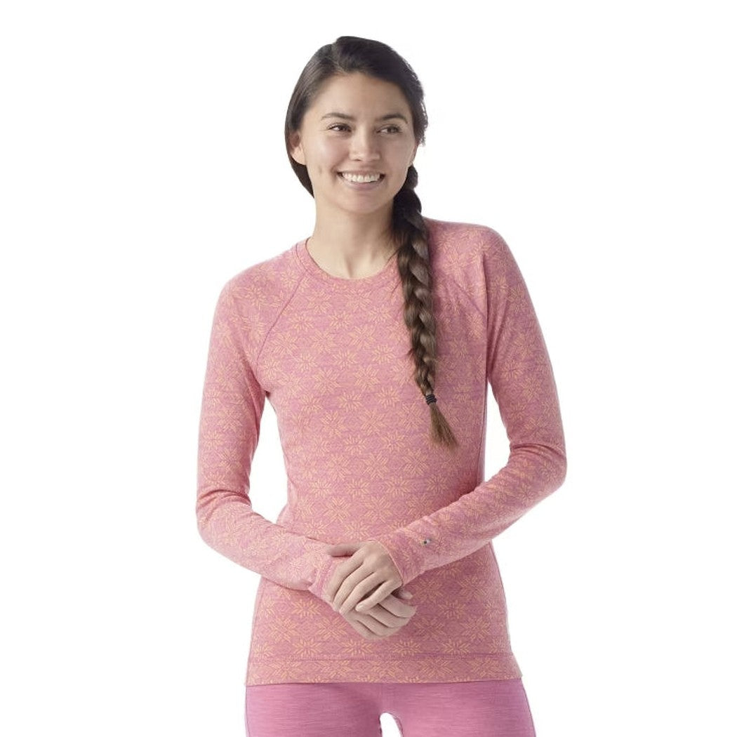 Smartwool Women's Merino 250 Base Layer Crew-Women's - Clothing - Baselayer-Smartwool-Garden Pink Digi Snow-S-Appalachian Outfitters