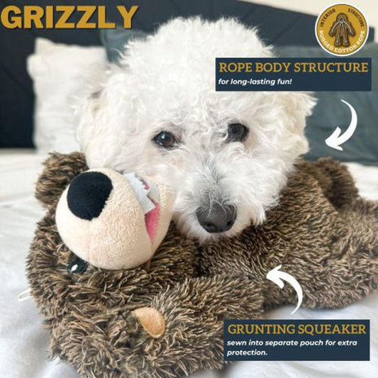 Tall Tails Rope Body Grizzly Bear 14"-Pets - Toys-Tall Tails-Appalachian Outfitters