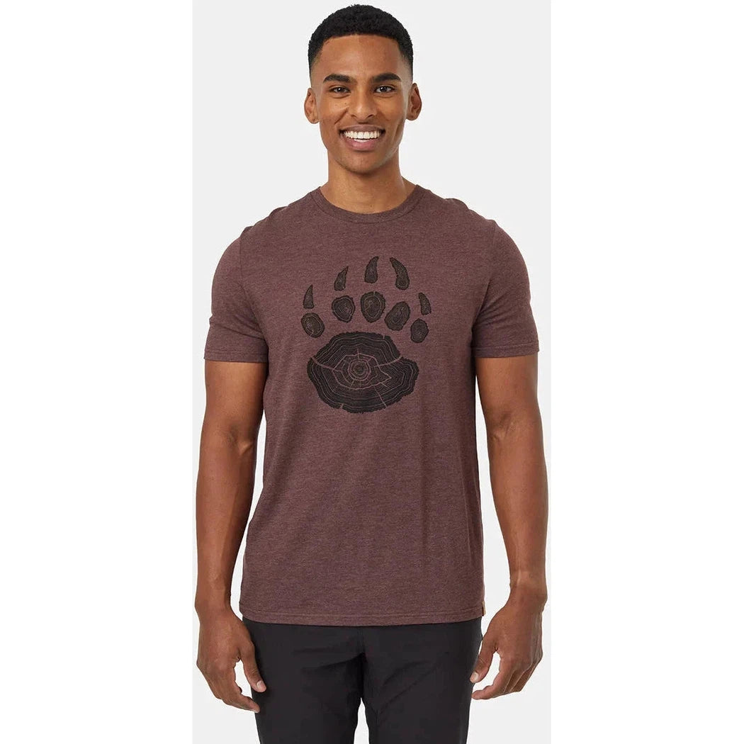 Tentree Men's Bear Claw T-Shirt-Men's - Clothing - Tops-Tentree-Deep Mahogany Heather Meteorite Black-M-Appalachian Outfitters