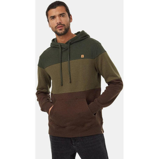 Tentree Men's Treefleece Blocked Reynard Hoodie-Men's - Clothing - Tops-Tentree-Dark Kombu Green/Olive Night Green/Slate Brown-M-Appalachian Outfitters