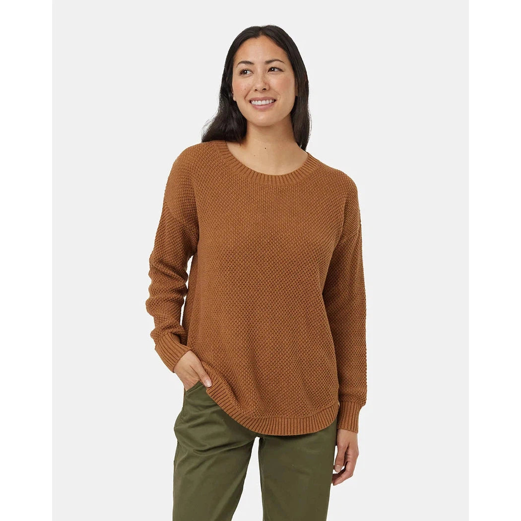 Tentree Women's Highline Drop Shoulder Sweater-Women's - Clothing - Tops-Tentree-Camel-S-Appalachian Outfitters