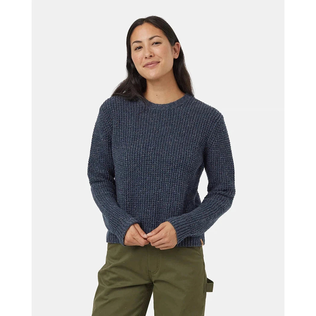 Tentree Women's Highline Nep Crew Sweater-Women's - Clothing - Tops-Tentree-Dark Blue Mirage Heather Nep-S-Appalachian Outfitters