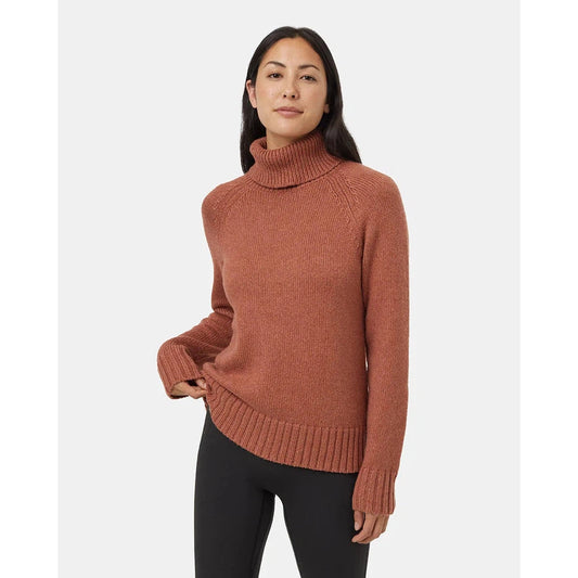 Tentree Women's Highline Wool Turtleneck Sweater-Women's - Clothing - Tops-Tentree-ClayTileHeather-S-Appalachian Outfitters