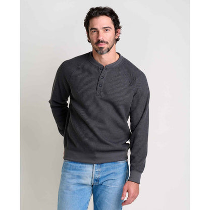 Toad & Co Men's BitterRoot Long Sleeve Henley-Men's - Clothing - Tops-Toad & Co-Soot-M-Appalachian Outfitters