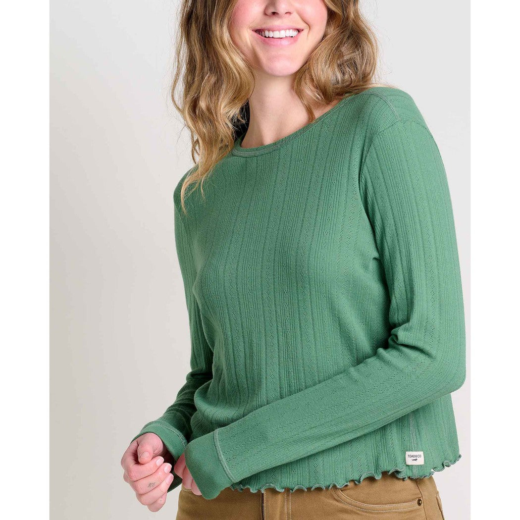 Toad & Co Women's Foothill Pointelle Long Sleeve Crew II-Women's - Clothing - Tops-Toad & Co-Appalachian Outfitters