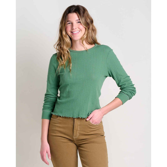 Toad & Co Women's Foothill Pointelle Long Sleeve Crew II-Women's - Clothing - Tops-Toad & Co-Ivy-S-Appalachian Outfitters