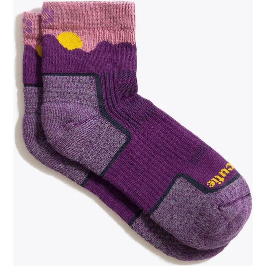 Tough Cuties Eve The Original Ladies Light Weight Hiker Quarter Horizon-Accessories - Socks - Women's-Tough Cuties-Violet Pink Horizon-S-Appalachian Outfitters