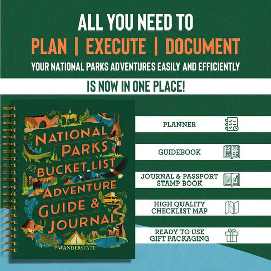 Wanderstate National Parks Bucket List Adventure Guide & Journal-Accessories - Books-Wanderstate-Appalachian Outfitters