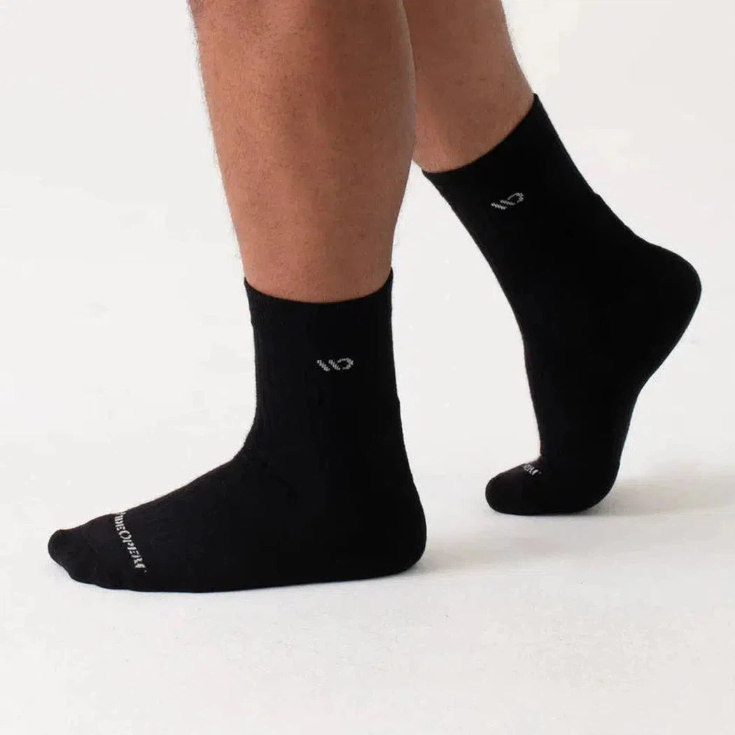 Wide Open Men's Solid Cushioned Micro Crew Socks-Accessories - Socks - Men's-Wide Open-Black-L-Appalachian Outfitters