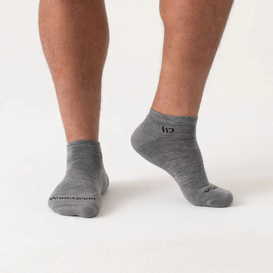 Wide Open Men's Solid Midweight No Show Sock-Accessories - Socks - Men's-Wide Open-Light Gray-M-Appalachian Outfitters