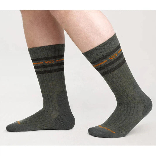 Wide Open Men's Vintage Stripe Midweight Crew Sock-Accessories - Socks - Men's-Wide Open-Forest-L-Appalachian Outfitters