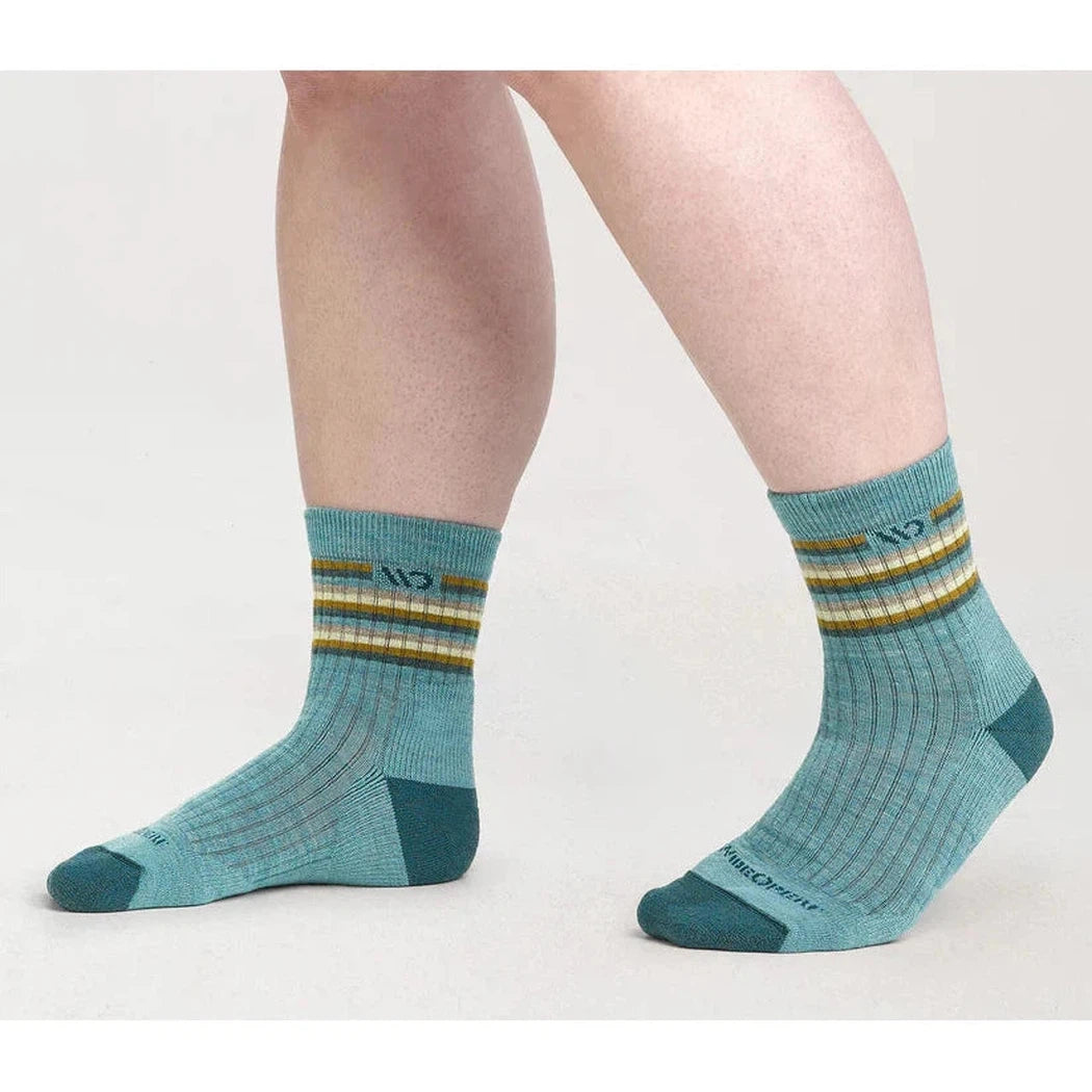 Wide Open Women's Multi Stripe Midweight Micro Crew Sock-Accessories - Socks - Women's-Wide Open-Light teal-M-Appalachian Outfitters