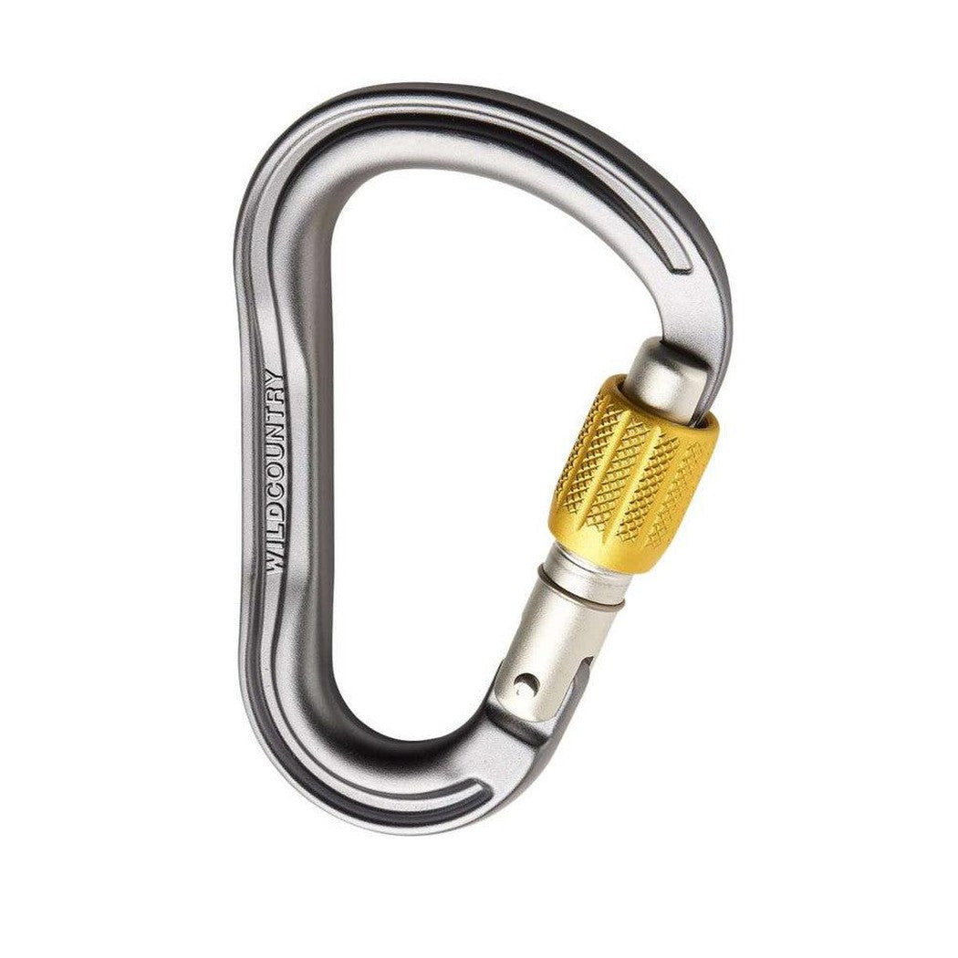 Wild Country Xenon HMS Screwgate Carabiner-Climbing - Hardware - Carabiners-Wild Country-Grey/Yellow-Appalachian Outfitters